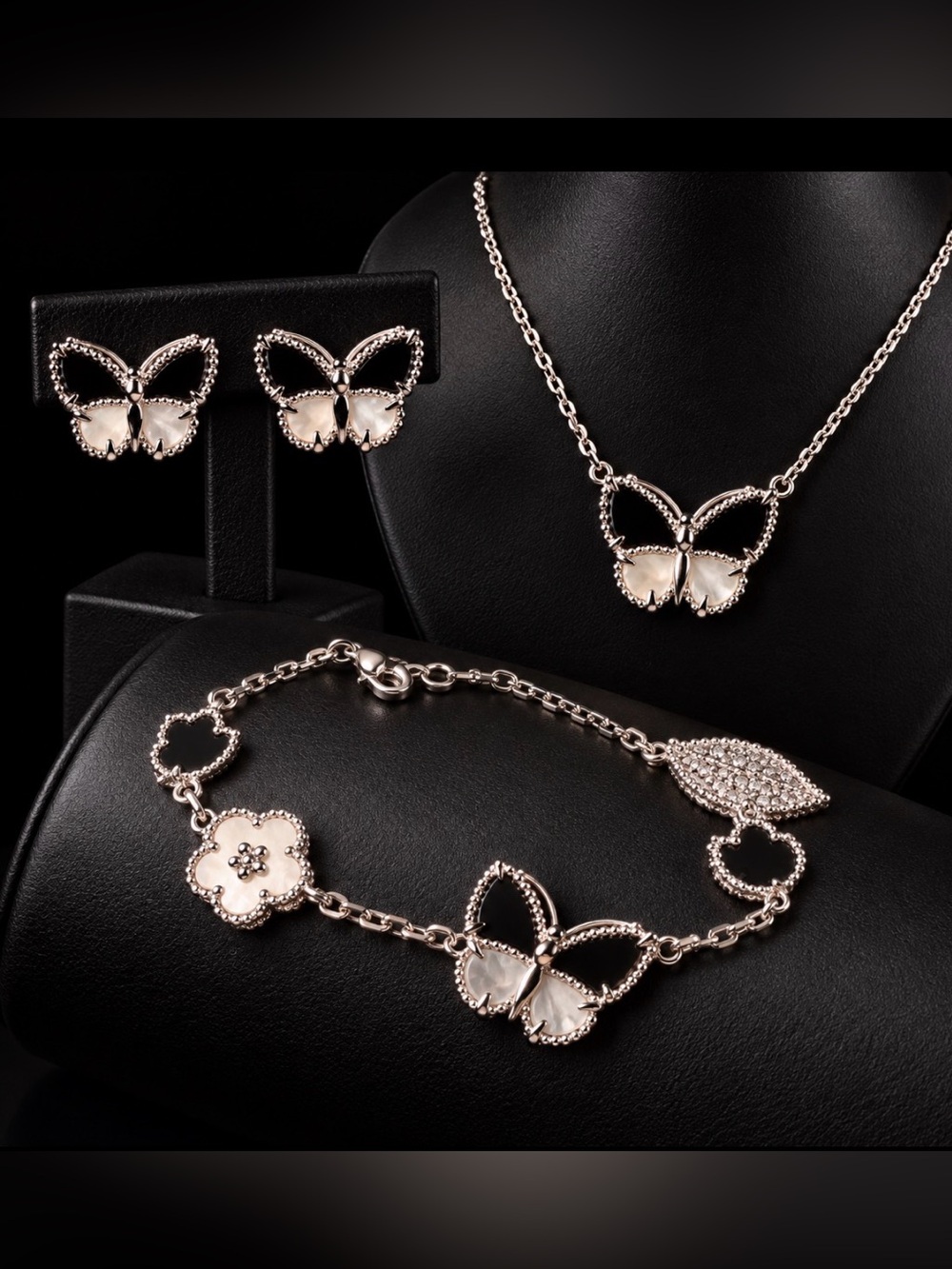 Elegant White Butterfly Jewelry Set - Women Jewelry